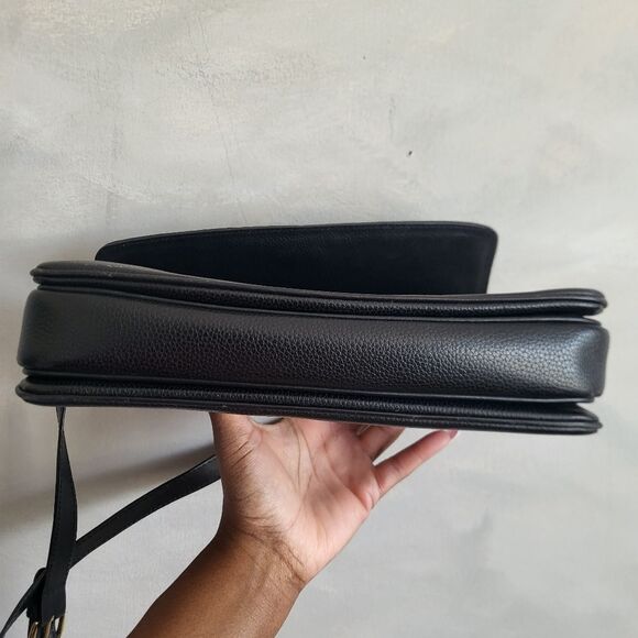 Vintage BALLY Black Woven & Pebbled Leather Shoulder Strap Clutch Bag 11… - Picture 9 of 12